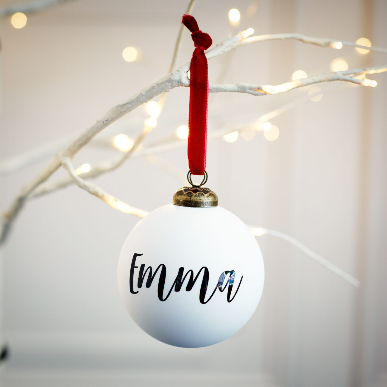 Glitter Green Personalised Bauble - Handmade Christmas Co.